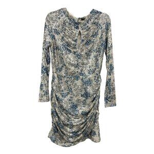 Maje $595 Sequins Mini Dress Raquine Blue Silver Size 40 Large